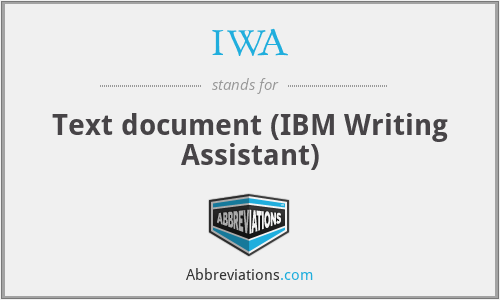IWA - Text document (IBM Writing Assistant)