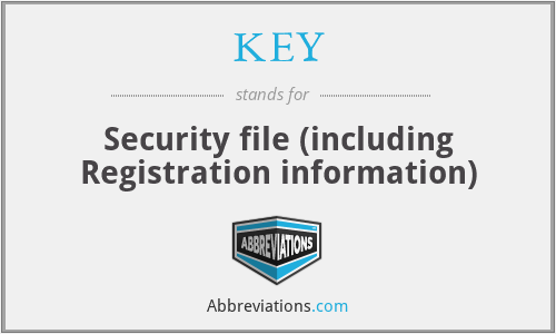 KEY - Security file (including Registration information)