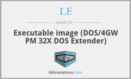 LE - Executable image (DOS/4GW PM 32X DOS Extender)