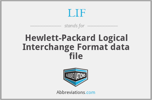 LIF - Hewlett-Packard Logical Interchange Format data file