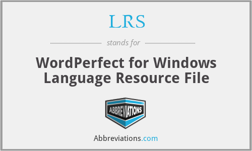 LRS - WordPerfect for Windows Language Resource File