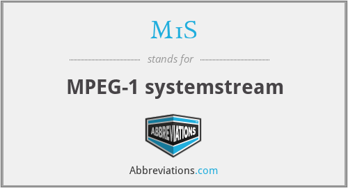 M1S - MPEG-1 systemstream