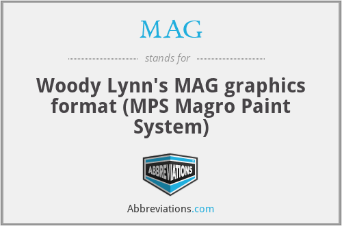 MAG - Woody Lynn's MAG graphics format (MPS Magro Paint System)