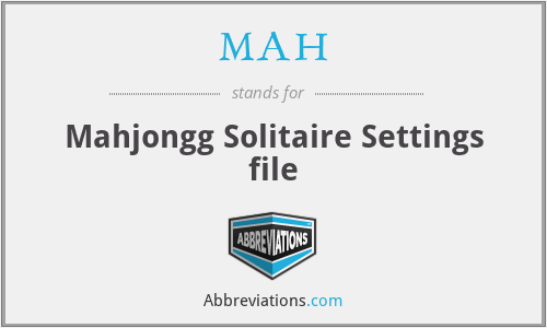 MAH - Mahjongg Solitaire Settings file