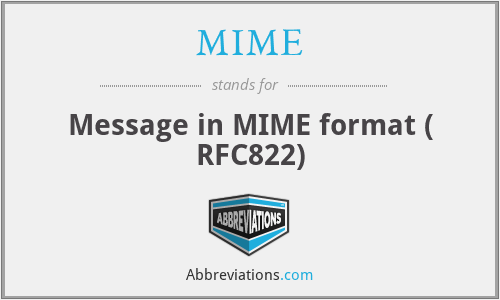 MIME - Message in MIME format ( RFC822)