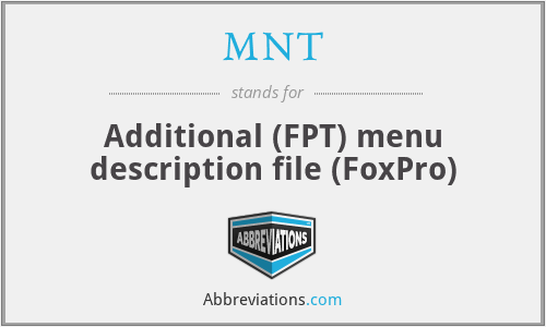 MNT - Additional (FPT) menu description file (FoxPro)