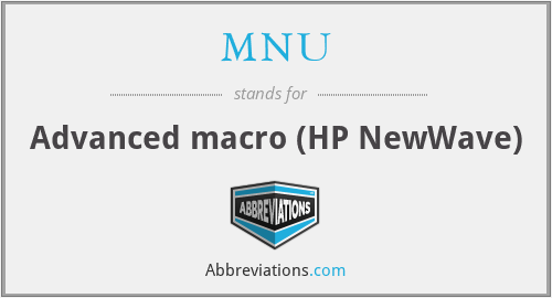 MNU - Advanced macro (HP NewWave)