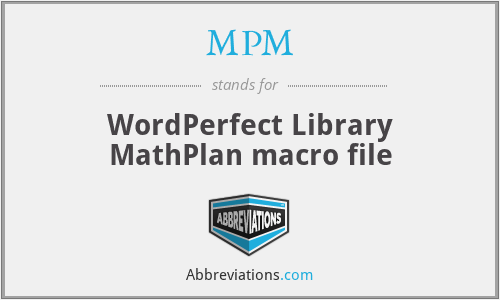 MPM - WordPerfect Library MathPlan macro file