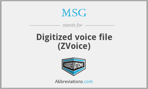 MSG - Digitized voice file (ZVoice)