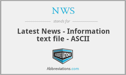 NWS - Latest News - Information text file - ASCII