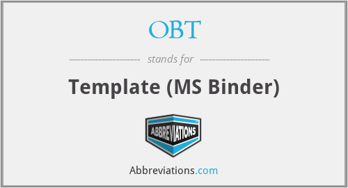 OBT - Template (MS Binder)