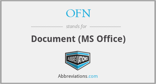OFN - Document (MS Office)