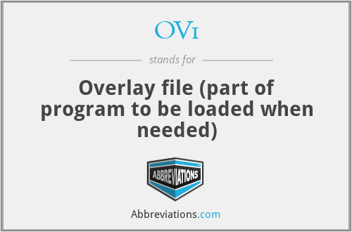 OV1 - Overlay file (part of program to be loaded when needed)