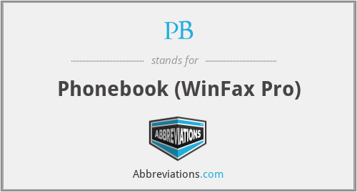 PB - Phonebook (WinFax Pro)