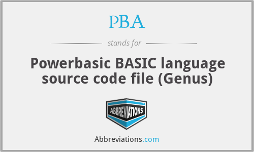 PBA - Powerbasic BASIC language source code file (Genus)