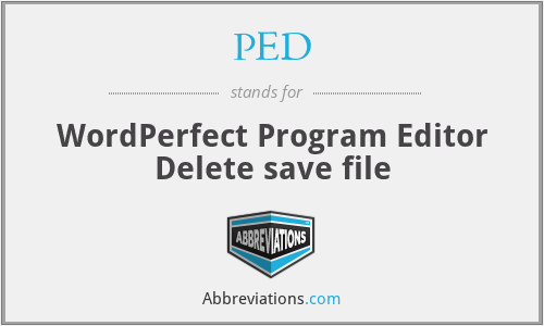 PED - WordPerfect Program Editor Delete save file