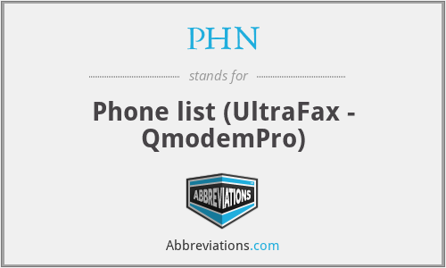 PHN - Phone list (UltraFax - QmodemPro)