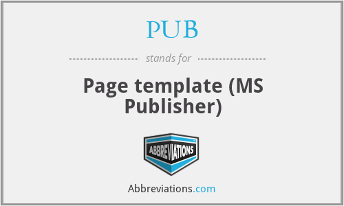 PUB - Page template (MS Publisher)