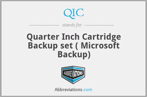 QIC - Quarter Inch Cartridge Backup set ( Microsoft Backup)