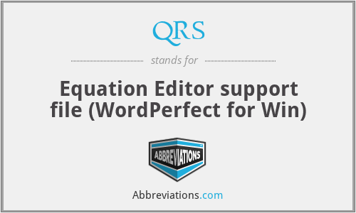 QRS - Equation Editor support file (WordPerfect for Win)
