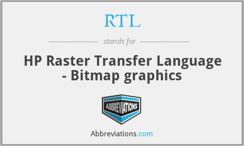RTL - HP Raster Transfer Language - Bitmap graphics