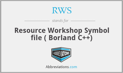 RWS - Resource Workshop Symbol file ( Borland C++)