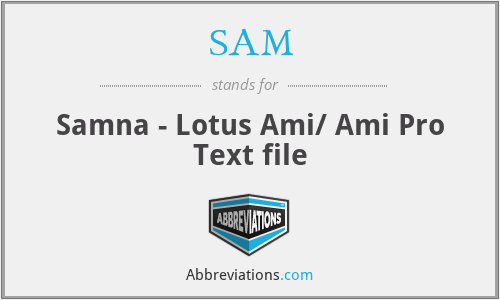 SAM - Samna - Lotus Ami/ Ami Pro Text file
