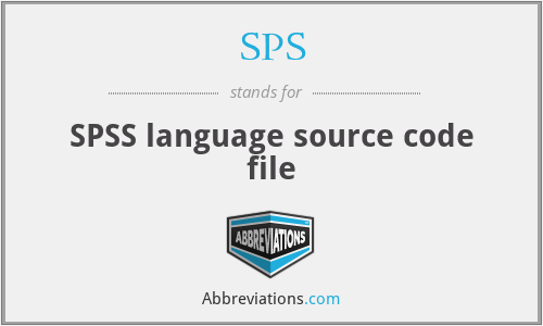 SPS - SPSS language source code file