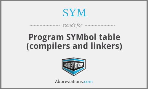 SYM - Program SYMbol table (compilers and linkers)