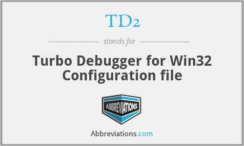 TD2 - Turbo Debugger for Win32 Configuration file