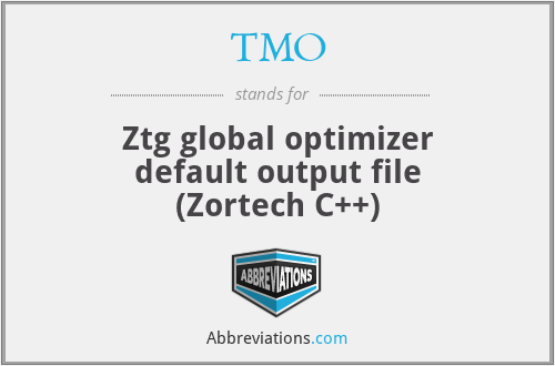 TMO - Ztg global optimizer default output file (Zortech C++)