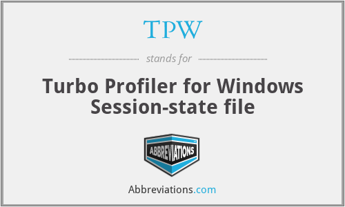 TPW - Turbo Profiler for Windows Session-state file