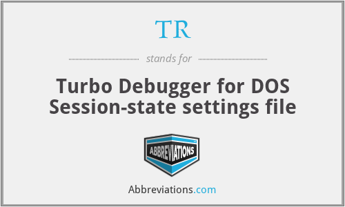 TR - Turbo Debugger for DOS Session-state settings file