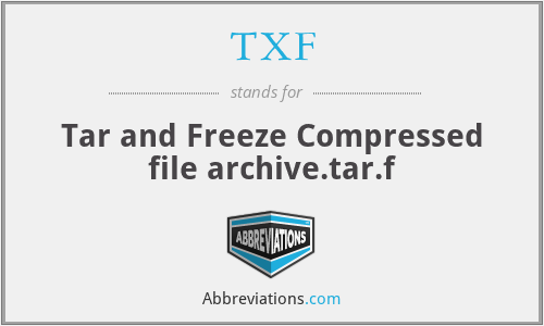 TXF - Tar and Freeze Compressed file archive.tar.f