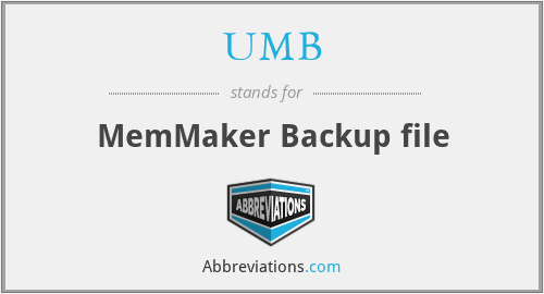 UMB - MemMaker Backup file
