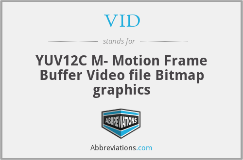 VID - YUV12C M- Motion Frame Buffer Video file Bitmap graphics