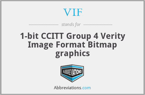 VIF - 1-bit CCITT Group 4 Verity Image Format Bitmap graphics