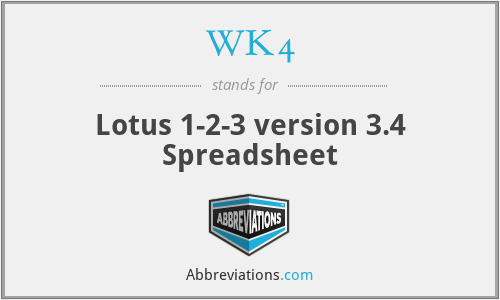 WK4 - Lotus 1-2-3 version 3.4 Spreadsheet