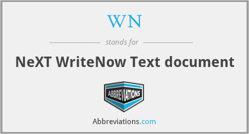 WN - NeXT WriteNow Text document