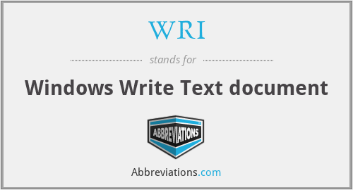 WRI - Windows Write Text document