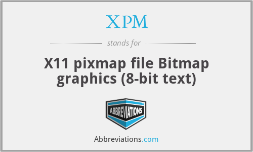 XPM - X11 pixmap file Bitmap graphics (8-bit text)