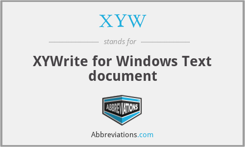 XYW - XYWrite for Windows Text document