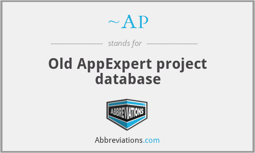 ~AP - Old AppExpert project database