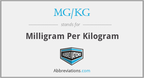 MG/KG - Milligram Per Kilogram