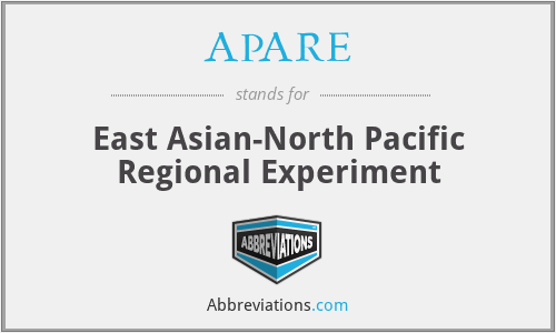 APARE - East Asian-North Pacific Regional Experiment