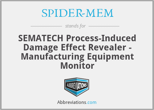 SPIDER-MEM - SEMATECH Process-Induced Damage Effect Revealer - Manufacturing Equipment Monitor