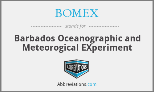 BOMEX - Barbados Oceanographic and Meteorogical EXperiment
