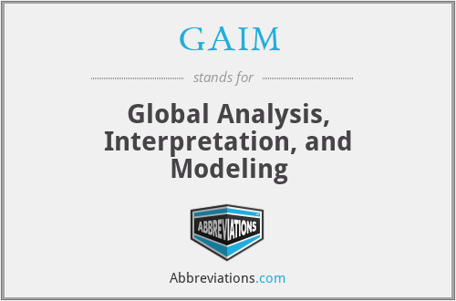 GAIM - Global Analysis, Interpretation, and Modeling
