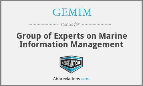 GEMIM - Group of Experts on Marine Information Management