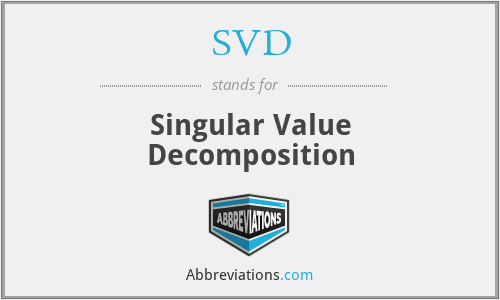 SVD - Singular Value Decomposition